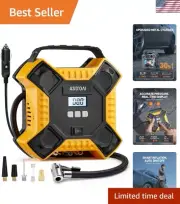 Efficient 12V DC Tire Inflator Pump with LED Light - Portable Inflation Solution