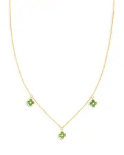 Bloomingdale's Fine Collection Emerald & Diamond Bezel Clover Station Necklace in 14K Yellow Gold, 17
