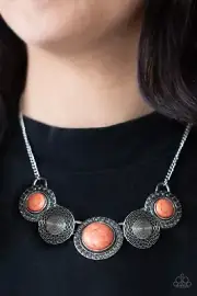 Paparazzi-Jewelry, ​​Canyon Cottage - Orange-Necklaces