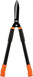 Hedge Shears, 78 cm Pruning Shears and Pruning Shears, Carbon Steel Scissors with PVC Handle for Cutting Shrubs and Hedges, Garden Shears Large, Black/Orange