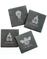 Susquehanna Glass Set of 4 Tipsy Square Slate Coasters