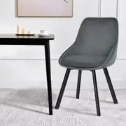 ALFORDSON Dining Chairs Set of 2 Swivel Velvet Grey