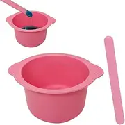 KVZVK Silicone Wax Bowl Non-Stick Hair Removal Pot Liner with Wax Spatula (Pink)