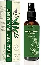 Eucalyptus & Mint Room, Linen & Pillow Spray by Aromafume | 100ml/3.38fl oz | with Pure Eucalyptus & Mint Essential Oil | Aromatherapy for Relaxation, Sleep & Stress Relief | Mist for Bedding, Fabrics