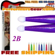 Perfektion Pair Purple [2B] Color Nylon Tip Drumsticks (Available in 5 sizes)