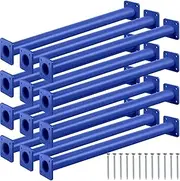 Dunzy 12 PCS Steel Monkey Bars Monkey Bar Rods Ladder Rungs Hardware Kit Monkey Bar with Screws for Backyard Playground Mounting Plates and Powder Coating (Blue,16.5 Inch)