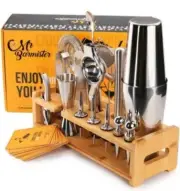MR Barmister Premium Bartender Kit 17pieces Tool with Stand Bar Cocktail