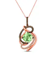 Le Vian 14K Rose Gold 3.73 ct. tw. Diamond & Green Quartz Pendant Necklace