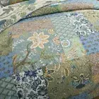 NEW! ~ COZY GREEN BLUE TEAL AQUA IVORY TROPICAL SAGE PALM COUNTRY LEAF QUILT SET