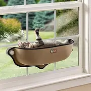 K&H Pet Products EZ Mount Window Bed Kitty Sill Tan 27 X 11 X 6 Inches