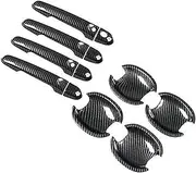 Pizgear, for Nissan, Note E12 2013-2019 Carbon Fiber Chrome Car Door Handle Cover Trim Stickers Car Door Handle Cover(Black Model 10)