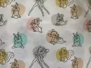 Weighted Throw Blanket with Bambi and friends, 5 lbs, child lap size, washable