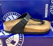 Birkenstock WOMEN Gizeh Black Birko-Flor 43691 Regular Fit Made in Germany
