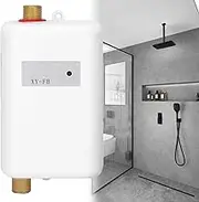 3000W 3800W Tankless Water Heater Electric 110V 220V, On Demand Hot Water Heater Digital Display,Electric Instant Hot Water Heater Water Heater Bathroom Bath Shower Kit,White-3000Wto220V
