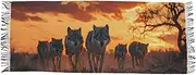 [AIXIWAWA] Herd Of Wolf Women's Pashminas Scarf, Shawls Wrap Lightwight Tassel for Evening Dress Dinner Party, Multicolor