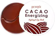 Petitfee Cacao Energizing Hydrogel Eye Mask 60ea (30pairs) - Nourishing Eye Patch with Cacao Seed Butter, Brazil Nut, Pine Nut, Macadamia, Revitalizes Under Eyes, Cooling, Firming, Hydrating Eye Care