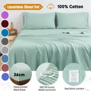 100% Cotton Bed Sheet Set 2000TC Single/Double/Queen/King/King Single Pillowcase