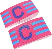 OSOLADY 2pcs Football Captain Armband Player Arm Bands Soccer Armband Football Armbands Soccer Captain Armband Youth Captain Armband Captains Armband Soccer Captain Arm Bands Rosy Nylon