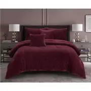 Ramesses Waffle Fleece Comforter Set Queen / Charcoal