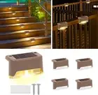 4 Pack Solar Fence Lights Outdoor for Step, Deck, Stairs, Railing, Small Waterpr