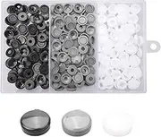 240Pcs Hinged Screw Cover Caps Plastic Screw Caps Fold Screw Snap Covers Screw Decorative Caps with Box Number 6 to 8 Screw Head Covers for Furniture Cabinet Cupboard Shelf (Black White Grey)