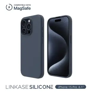 ABSOLUTE LINKASE SILICONE iPhone 15 Pro 6.1吋 MagSafe 類膚觸矽膠保護殼(多色可選) 黑色