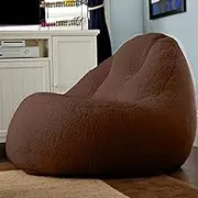 UYSOFRCV Imitation Lamb Velvet Beanbag Sofa Cover, ndoor Seat Bag Cushion Measures Bags Ottoman Relax Lazy Lounge Chair Tatami for Kids and Adults, Only Cover No Filling,Brown,100X80CM