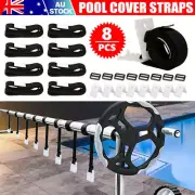 Pool Cover Roller Attachment Straps Kit for Swimming Pool Solar Cover Reel WR