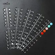 NMKL38 False Nail Tips Color Chart, 120 Tips/Pack Flat Back Fake Display Tips with Adhesive Sticker for UV/Gel/Polish Nail Art Color Display Card (Transparent)