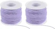 uxcell Elastic String for Bracelet 164 Ft/50 Meter Length 1 mm Dia, 2 Roll Sturdy Stretchy String Cord for Jewelry Making Necklace Beading Craft DIY, Light Purple