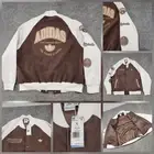 Adidas VRCT Jacket Mens L Large Brown Trefoil Embroidered Varsity Bomber NWT