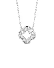 Glaze Jewelry Silver CZ Open Clover Necklace
