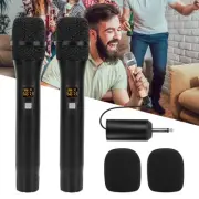 Wireless Microphone UHF Dual Handheld Dynamic Mic System Receiver Rechargeable