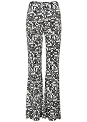 Diane Von Furstenberg Brooklyn Printed Flared Jersey Trousers - Black And White - S (UK8-10 / S) S (UK8-10 / S)