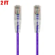 2FT CAT6 RJ45 Slim Network LAN Ethernet UTP Patch Cable Copper Wire 28AWG Purple