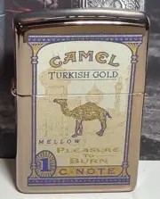 Rare Camel Turkish Gold Zippo Lighter – Made in USA – Collectible