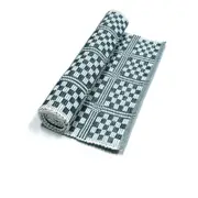 Checkered Cotton Ribbed Table Runner 33 x 150 cm Dark Teal