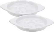 iplusmile Snail Baking Dish Ceramic Escargot Serving Plate Handles Elegant Design for Seafood