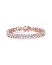 Genevive 18K Rose Gold Vermeil CZ Tennis Bracelet