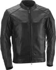 HIGHWAY 21 Gunner Leather Motorcycle Jacket, Black, Large