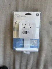 General Electric USB Surge Protector 2 Outlets /2 USB with Device Holder New