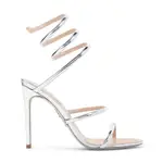[Rene` Caovilla] Rene` Caovilla-Silver Mirror Snake Sandals-Donna 36 IT