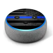 Vinyl Decal Skin for Amazon Echo Dot 3rd Gen - Thin Blue Line Distressed