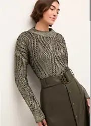 Marie Oliver Maxine Sweater Size L NWT Evergreen