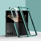 Electroplated Transparent Case for Samsung Galaxy Z Fold 6 5 Glossy Hinge Cover