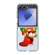 Galaxy Z Flip6 Clear Case Red Panda with Leaf