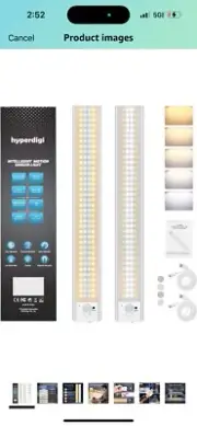 144 Led Under Cabinet Lighting With Motion Sensor Long Battery Life 2 Pack