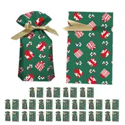 50Pcs Christmas Candy Treat Bags Wrapping Bags Xmas Party Drawstring Bags-Green