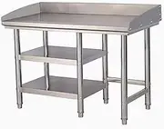 GUAWJRZDP Stainless Steel Work Table, Food Prep Worktable with Baffle, Steel Prep Table Metal Prep Table, Commercial Workstations, Utility Table for Kitchen, Outdoor, Restaurant(L120xW60cm/47.2x23.6in