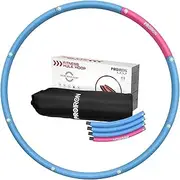 PROIRON Weighted Fitness Hula Hoop 0.95/1.2/1.8kg, Exercise Hoola Hoops Foam Padded for Adults and Children, 6-8 Detachable Sections, Adjustable 73-98cm Waist for Weight Loss (Blue-Pink-Black-Red-Yellow-Grey))